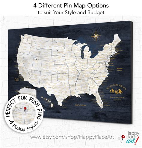 Push Pin Map Of Usa Map