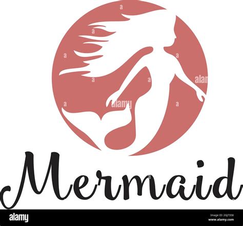 Mermaid Icon Logo Design Vector Template Illustration Stock Vector