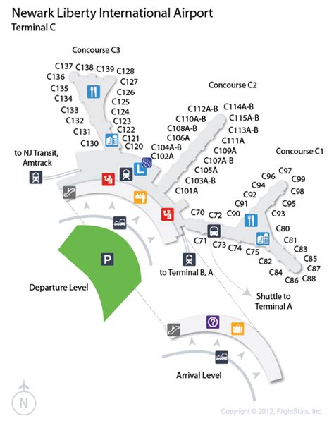 Ewr Newark Liberty International Airport Terminal Map Airports