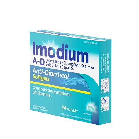 Imodium A D Anti Diarrheal Medicine Softgels With 2 Mg Loperamide