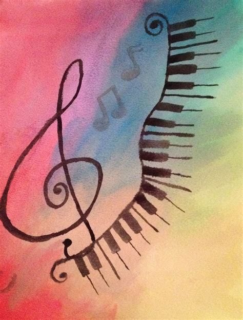 Rainbow Music Notes Watercolor Painting My Paintings Pinterest