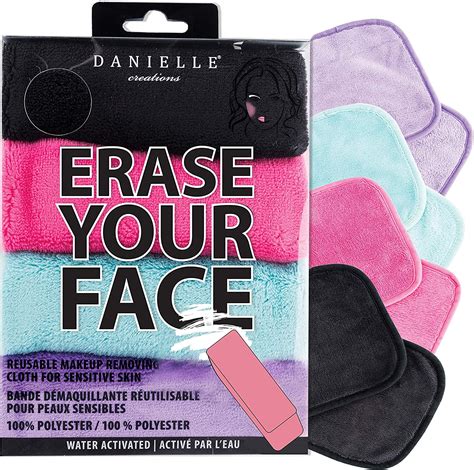 Erase Your Face By Danielle Reusable Makeup Removing Cloths 4 Pack