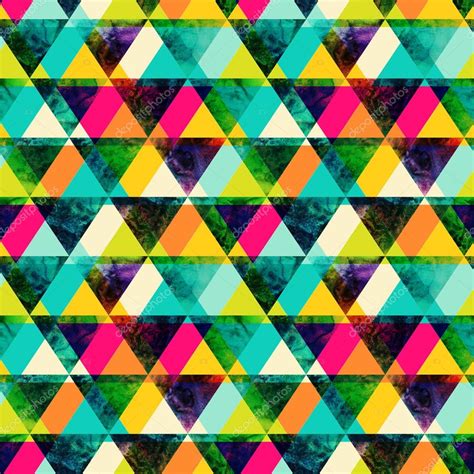 Hipster patterns were very much popular in some special purposes in vintage periods due to its funky look. Watercolor triangles seamless pattern. Modern hipster ...