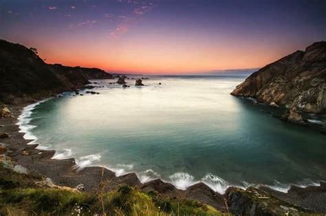 Playa Del Silencio Asturias Spain Costa Asturian Ocean Rocks San