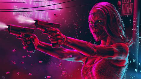 Cyberpunk Neon Digital Art Full Hd Wallpaper 1920x1080 4 Wallpaperarc