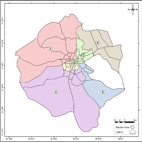 Districts And Municipal Election Areas Download Scientific Diagram