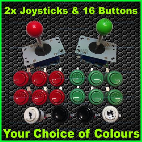 2x Joysticks And 16x Buttons Pack Vaderships Amusements And Parts