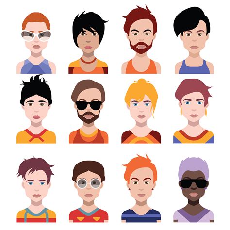 Set Of Colorful Avatars Of Characters 457854 Vector Art At Vecteezy