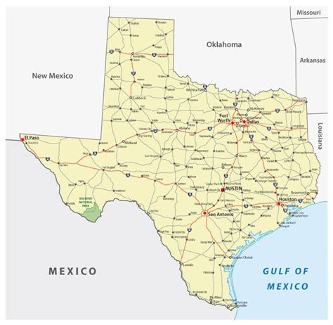Map of Texas - Guide of the World