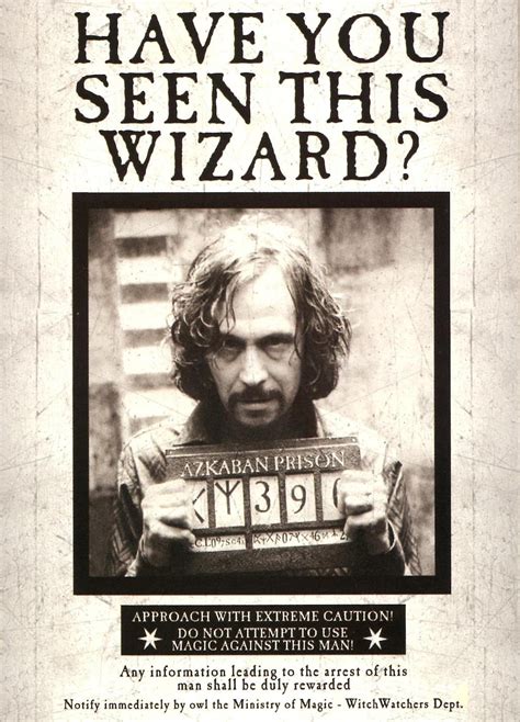 Harry Potter Wanted Sirius Black Poster Wall Mural Etsy