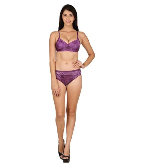 Buy Theoowls Purple Satin Bra Panty Sets Online At Best Prices In India Snapdeal