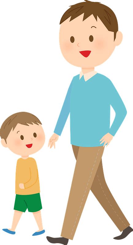 Father And Son Are Walking Clipart Free Download Transparent Png