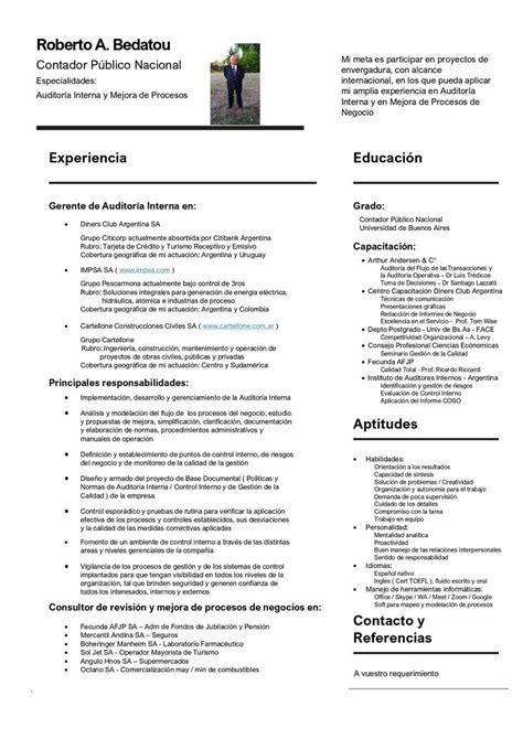 Curriculum Vitae Contador Roberto A Bedatou Freelancer