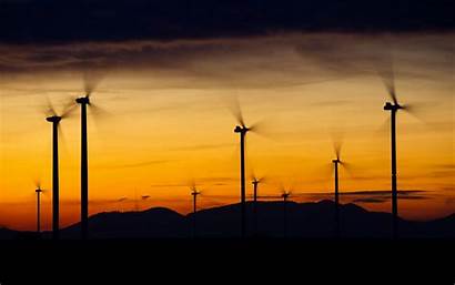Windmills Energy Wind Sunset Dark Movement Background