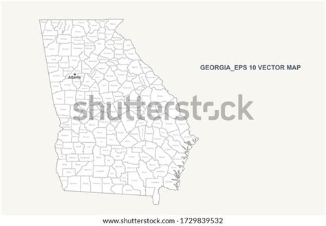 Georgia Map Vector Map Georgia Us Stock Vector Royalty Free