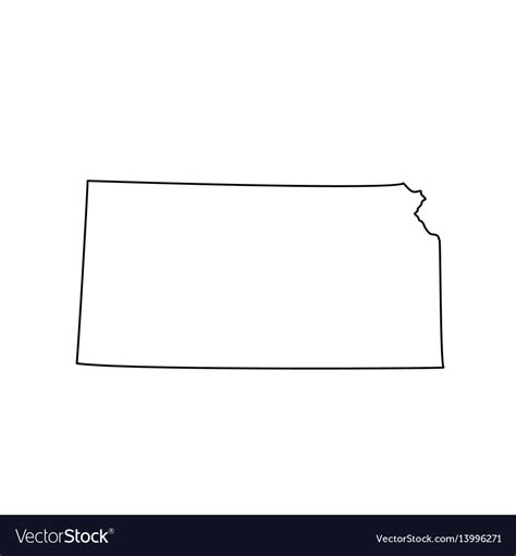 Us State Kansas Black Map On White Background Vector Image