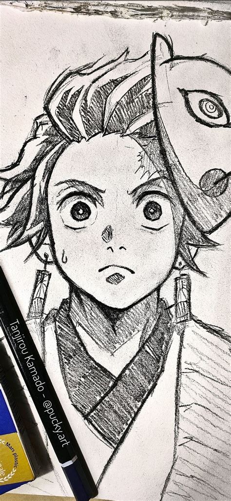 Tanjirou Kamado From Demon Slayer Pencil Sketch Of Kamado Tanjiro Of