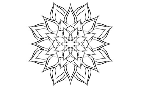 Black And White Floral Simple Mandala Pattern 1132928 Vector Art At