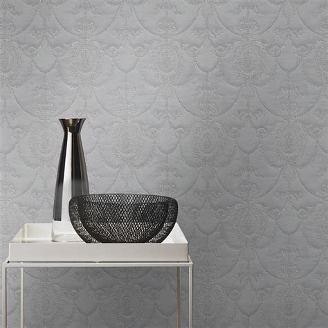 Damask Magnifique By Albany Grey Wallpaper Wallpaper Direct