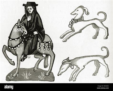 Geoffrey Chaucer S Canterbury Tales The Monk And His Dogs Stock