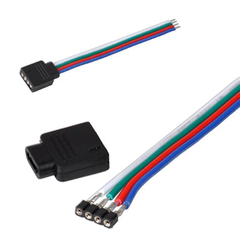 Wiring led strip seems simple but becomes more complex the longer the length becomes. LED RGB Strip Light Connector 4 Pin LED Cable Male Female Adapter Wire for 3528 5050 SMD RGB LED ...