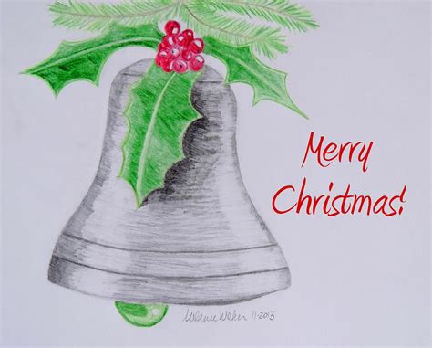 Christmas Bell Drawing By Melanie Weber