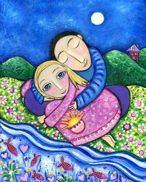 Couple Lovers Whimsical Folk Art Print T For Couple Partner