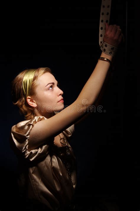Pretty Woman With Her Hands Tied Stock Image Image Of Tied Shoulders