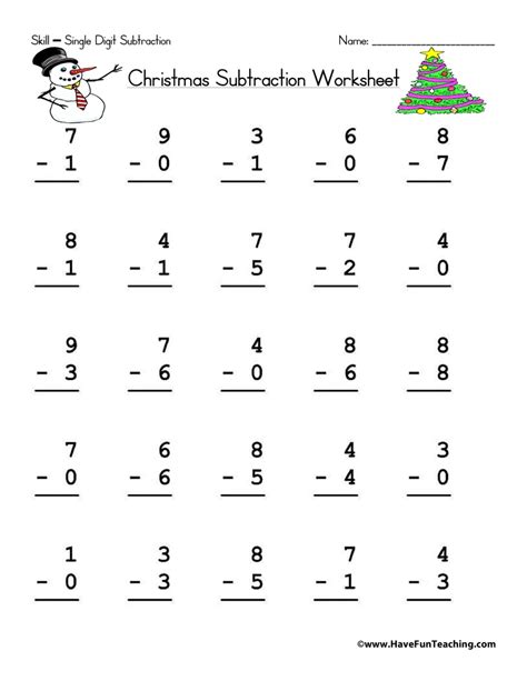 Single Digit Addition And Subtraction Worksheets