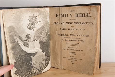 Antique 1800's Bible - 1813 Family Bible with engravings containing the