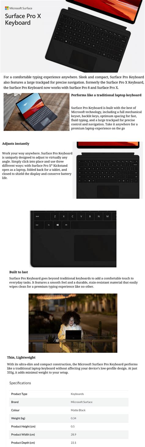 Microsoft Surface Pro X Keyboard Black