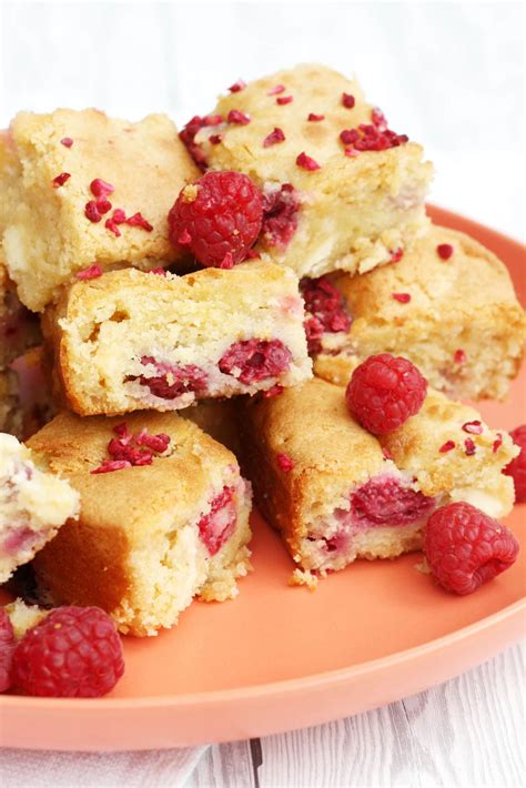 Remove The Raspberries Blondies Form The Oven And Leave Them To Cool In