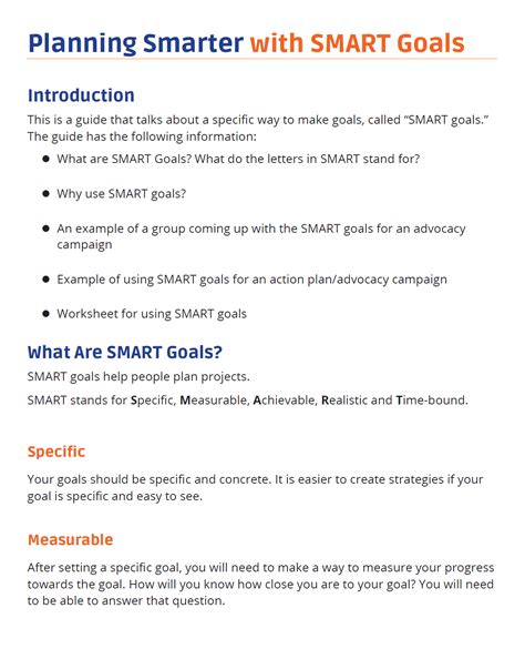 Smart Goals Guide Sartac