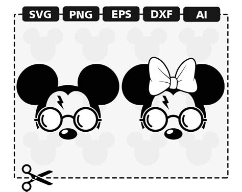 SVG Disney Harry Potter Mickey Minnie Mouse Ears Bow | Etsy
