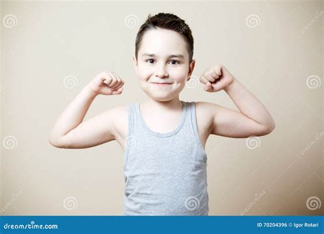 Kid Flexing Biceps Stock Photo Image Of Bodybuilding 70204396