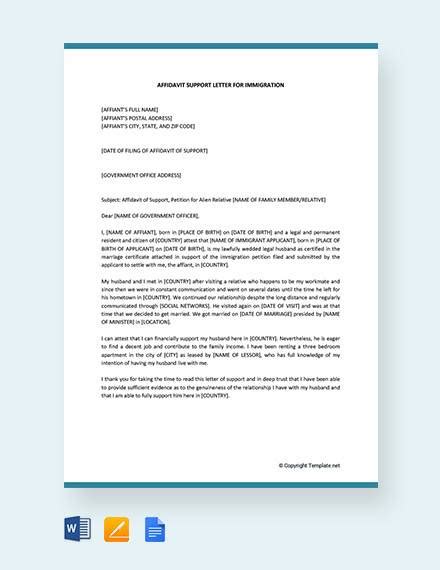 Affidavit Of Support Letter For Immigration Konabrine