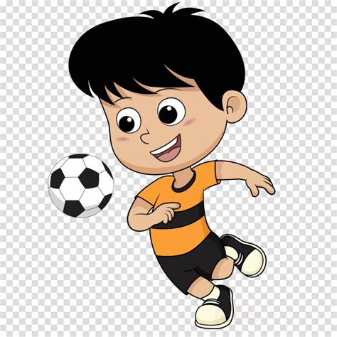 Little Kid Playing Soccer Cartoon