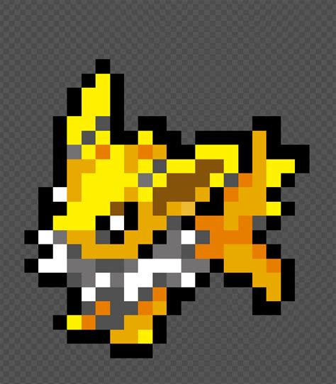Vaporeon eevee pokémon flareon pikachu, pokemon, leaf, flower, fictional character png. Jolteon pixel art by KabinDioxide on DeviantArt
