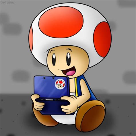 That Cute Toad Playing 3ds On Deviantart Cute Toad Super