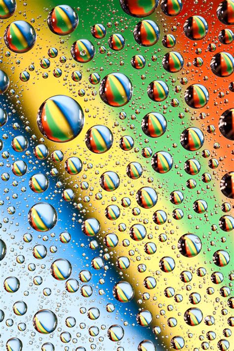 Rainbow Water Drops Stock Photo Image Of Rain Background