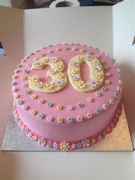 Simple Girly 30th Cake Decorated Cake By Julie Anderson Cakesdecor