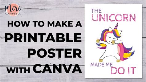 How To Make A Printable Poster Using Canva Youtube