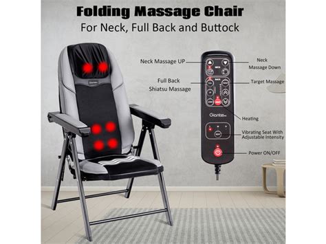 Costway Adjustable Folding Shiatsu Massage Chair Heated Back And Neck W