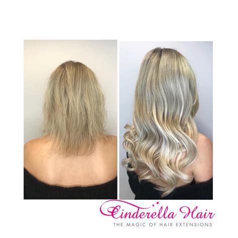 Cinderella Hair Extensions Before And After Frosted Blonde Colour Stick