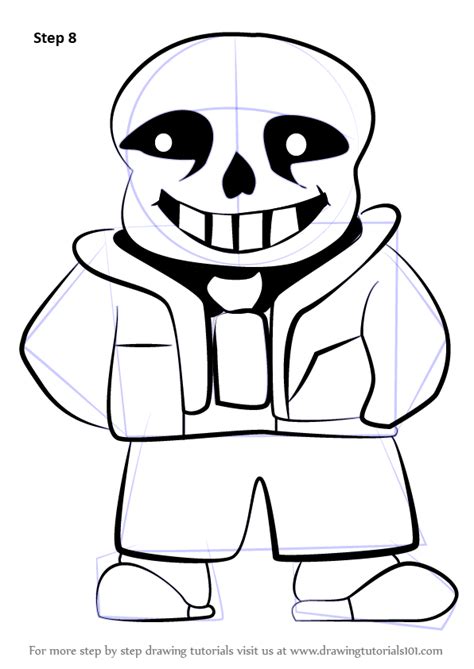 Learn How To Draw Sans From Undertale Undertale Step By Step