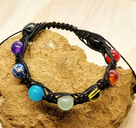 7 Chakra Bracelet Braided Bracelet Meditation Bracelet Etsy