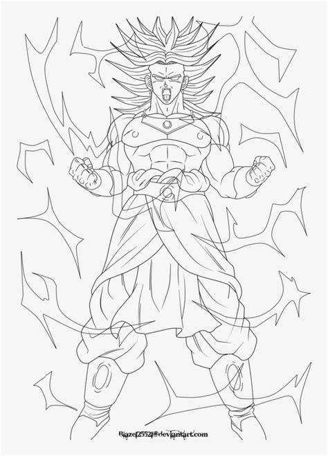 Clipart Black And White Stock Broly Going Ssj Lineart Broly Drawing