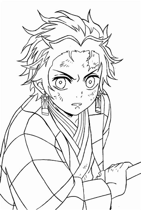 Portrait Of Tanjiro Coloring Page Download Print Or Color Online For