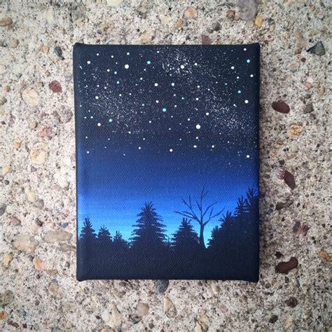 Night Sky Painting By Paintedwilderness On Etsy Night Sky Painting