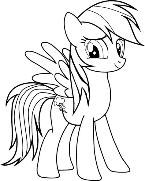 Rainbow dash adalah poni pegasus perempuan dan salah satu karakter utama dalam my little pony friendship is magic. Gambar Mewarnai Rainbow Dash Untuk Anak PAUD dan TK